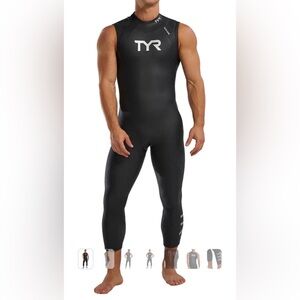 TYR Hurricane Black Sleeveless Full Body Wetsuit with Bag, foot and hand covers